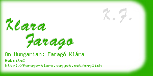 klara farago business card