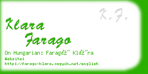 klara farago business card